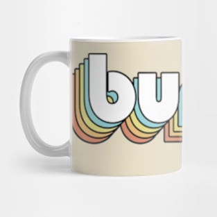 Burley - Retro Rainbow Typography Faded Style Mug